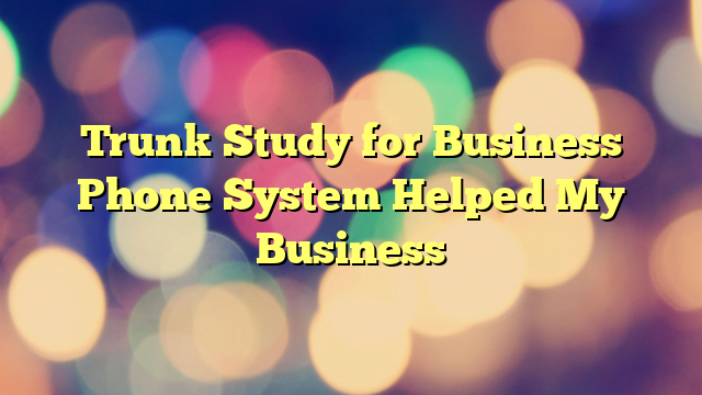 Trunk Study for Business Phone System Helped My Business